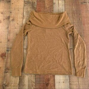 Juniper Cozy Rib Mix Off-Shoulder Whiskey Sweater By Project Social T Size S